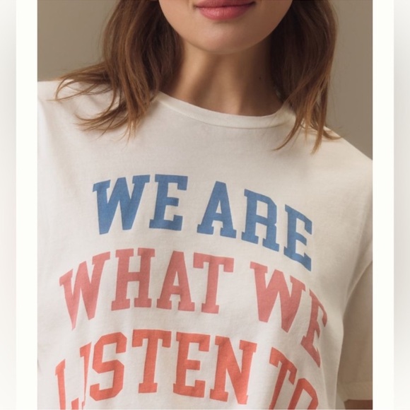 Anthropologie Original Retro Brand We are what we listen to T-shirt NWT - Picture 4 of 6